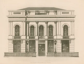 Devanture de magasin pour Hancock et Dixon, Pall Mall East, Londres