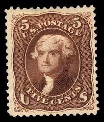 5c Thomas Jefferson réédition