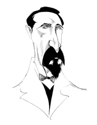 Alexander Borodin, compositeur russe, caricature n/b, 2010 par Neale Osborne