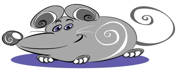 Souris bouclée - dessin animé