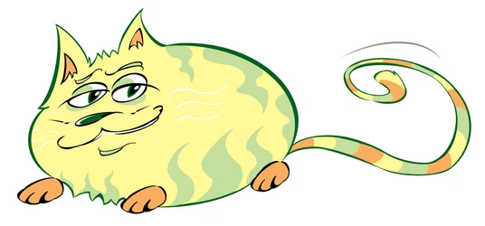Chat courbé - caricature