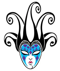 Masque de bouffon féminin