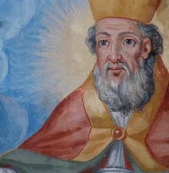 Portrait de Saint Canio, détail de la voûte