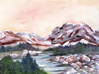 Collines rocheuses et eau