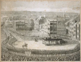 Exécution des seigneurs rebelles en 1745, Tower Hill, Londres, 18ème siècle