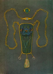 Un collier en or, émail et pierres précieuses, vers 1901