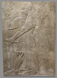 Panneau en relief, néo-assyrien, v. 883-859 av. J.-C. (albâtre gypseux)