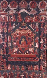 Bouddha inaugurant la pratique de recevoir des aumônes, de 