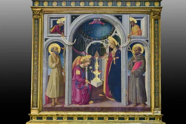 Annonciation entre les saints François et Jérôme