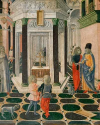 Scène de la vie de saint Bernard de Sienne (tempera sur bois)