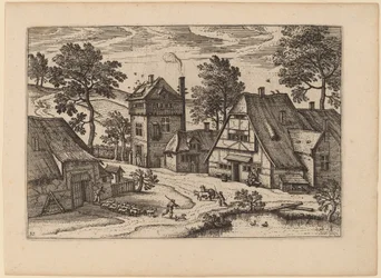 Village avec étang