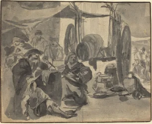 Scène de marché