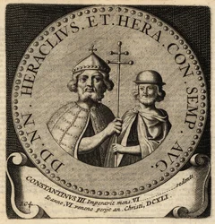 Empereurs byzantins Héraclius et Constantin III