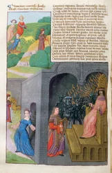 Ms 324 f.101 v. Orphée et Eurydice, Cerbère et Pluton, des Métamorphoses 10 d