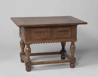 Table de paiement, c.1600-50 (chêne)