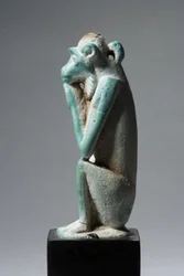 Amulette de singe, 18e-19e Dynastie, 1540-1186 av. J.-C. (faïence)