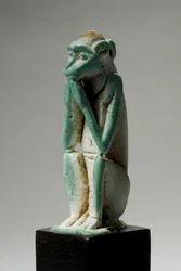 Amulette de singe, 18e-19e Dynastie, 1540-1186 av. J.-C. (faïence)