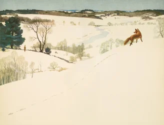 Renard dans la neige, page de garde de 