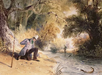 Pêche au brochet, attrapant un brochet