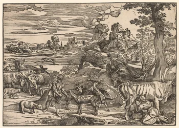 Paysage avec une laitière, c. 1525