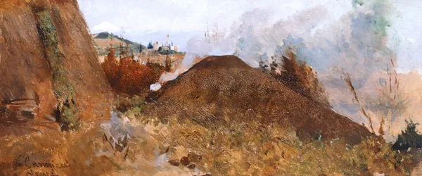 Fosse à charbon dans le paysage