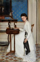 Dame avec lévrier
