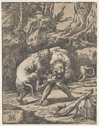 Hercule et le lion de Némée, 1540-50