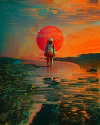 Astronaute Red Sun City