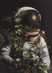 Astronaute en fleurs