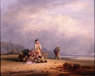 Pêcheurs triant leur prise du jour