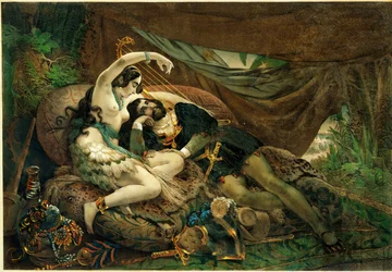 La Mexicaine Alaida, soeur de Zingari, chef aztèque, avec Cortès dans sa tente ...