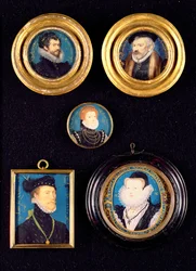 Miniatures du père et de la mère de Hilliard, autoportrait et portraits inconnus d