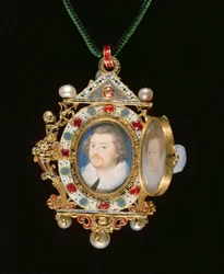 Le joyau Gresley, avec des portraits miniatures de Sir Thomas Gresley et de son épouse Catherine Walsingham