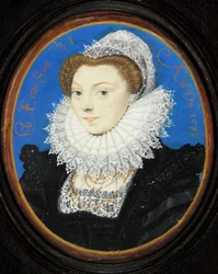 Femme inconnue avec une coiffe en dentelle