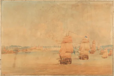 Pocock, la flotte anglaise remonte le détroit le 28 mars 1801