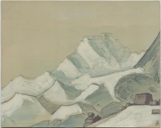 Himalayas au-delà des nuages, esquisse, 1933
