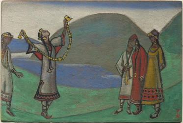 Jeunes filles, décor et costume pour le ballet de Stravinsky "Le Sacre du Printemps"