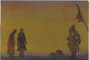 Polovtsiens, Polovtsien et jeunes filles, costume pour "Danses polovtsiennes" de l