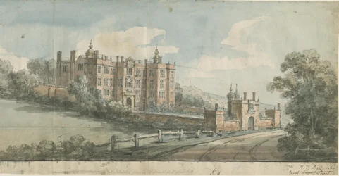 Beaudesert Hall et Parc : aquarelle, 1770