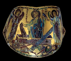 Armilla: La Résurrection. Bracelet cérémonial en cuivre et émail de Meuse. Atelier de Nicolas Verdun (ca.1130/50-1205) Moyen Âge, ca. 1170-1180. Paris, Musée du Louvre