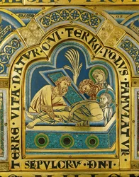 Mise au tombeau du Christ ... (émail sur cuivre doré)