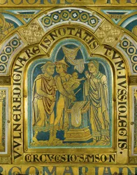 La circoncision de Samson ... (émail sur cuivre doré)