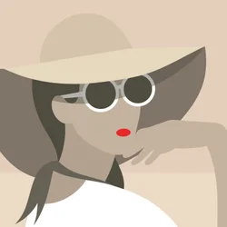 Femme avec un chapeau de soleil