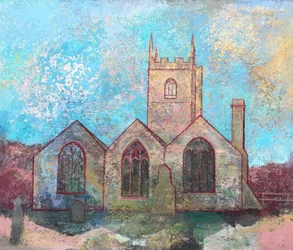 Église de St Uny, 2021-23 (huile sur carton)