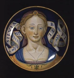 Maiolica Coppa, de la série Belle donne, 1525