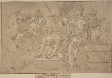 Étude de composition de scène historique pour la Chapelle de Guise, 16e siècle