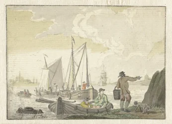 Vue de rivière avec bateaux