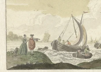 Navires sur une rivière venteuse