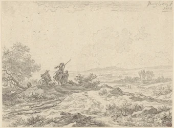 Paysage de dunes avec bergers