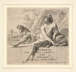 Berger assis sur une pierre